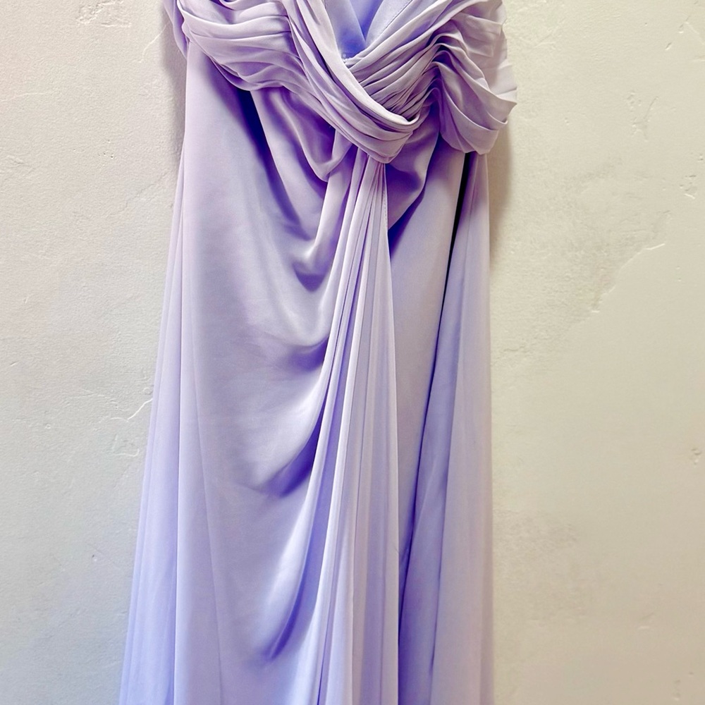 David's Bridal Strapless Lavender Dress